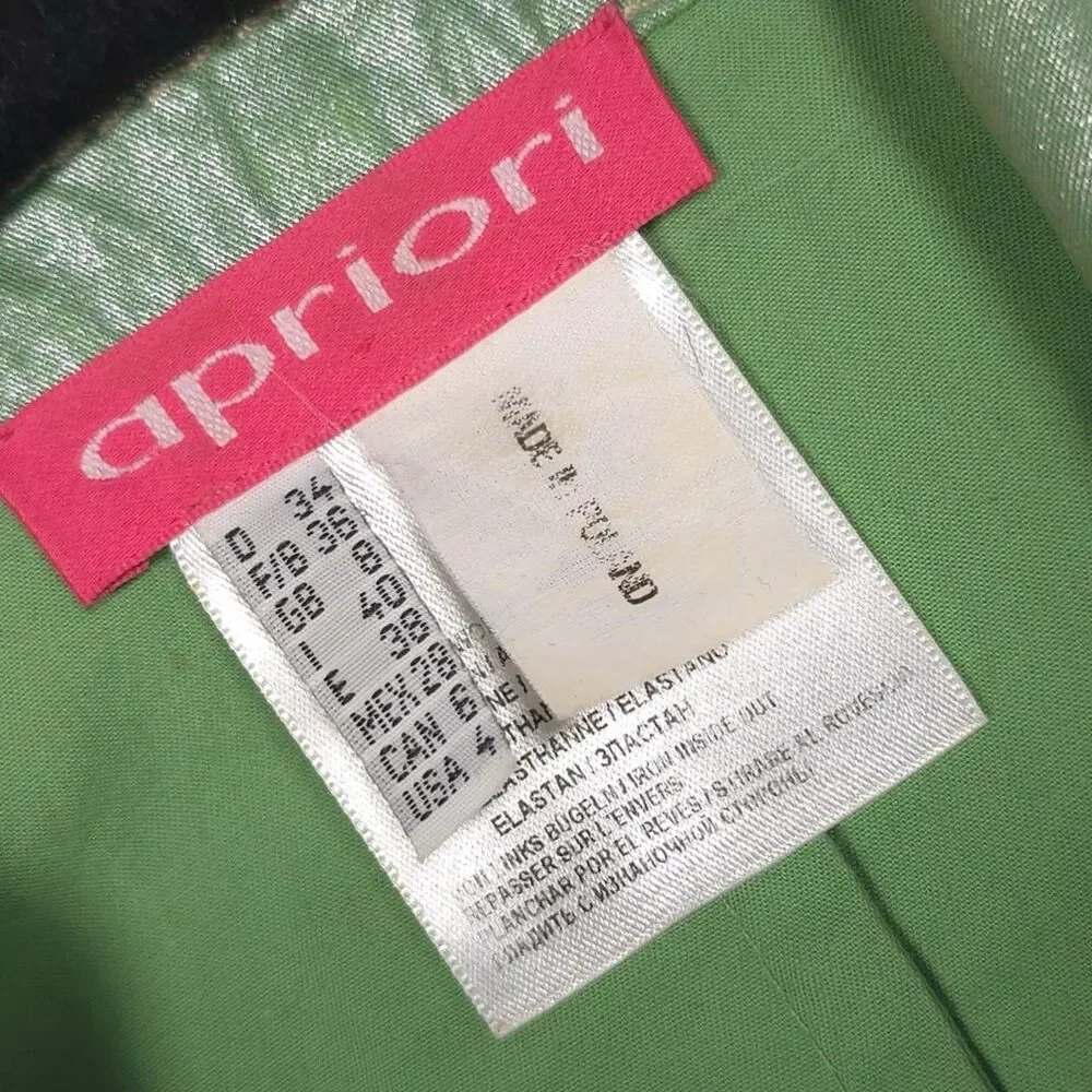 ESCADA apriori Jacket Size 4 Shimmering‎ Iridescent Green Faux Leather Vintage - Picture 2 of 11